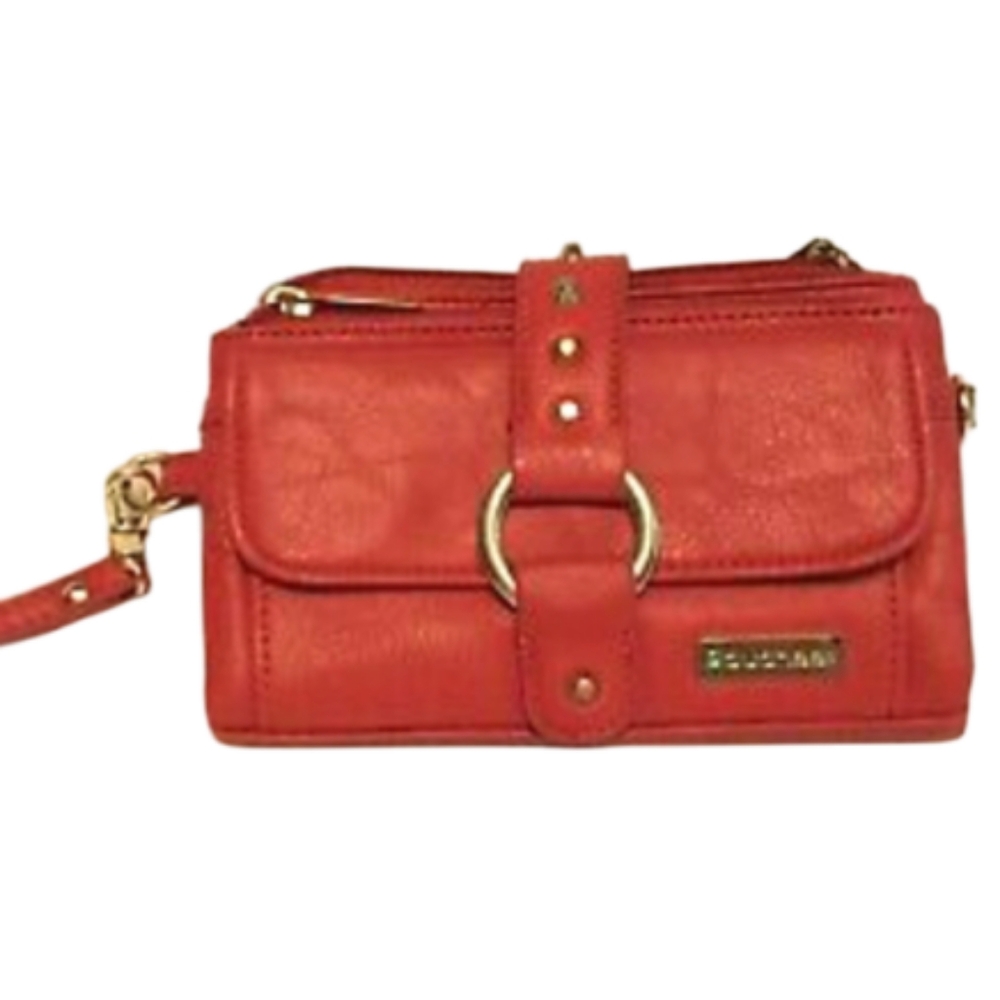 Pouchee Organizer Red Leather Clutch